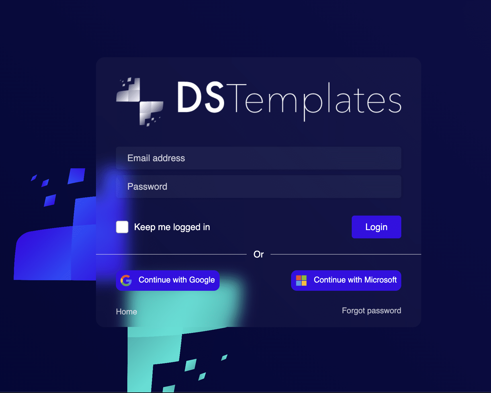 DS Templates login page