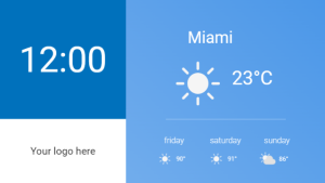 Clock - Compact with Weather - digital signage template