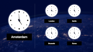 Clock - Video Background - digital signage template