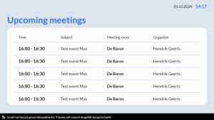 Corporate Communication - Calendar Overview - digital signage template