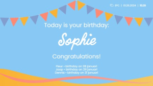 Elementary School - Birthday Calendar - digital signage template