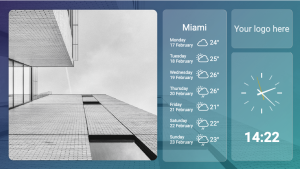 Image with Weather & Clock - digital signage template