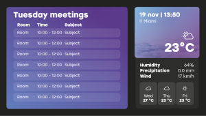 Meetings & Weather - Layout 1 - digital signage template
