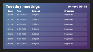 Meetings & Weather - Layout 2 - digital signage template