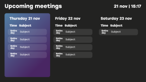 Meetings & Weather - Layout 3 - digital signage template