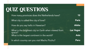 Quiz - Layout 2 - digital signage template