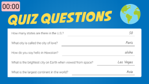 Quiz - Geography - digital signage template
