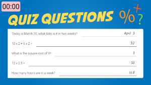 Quiz - Math - digital signage template
