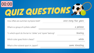 Quiz - Sports - digital signage template