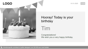 Internal Communication - Birthdays - digital signage template