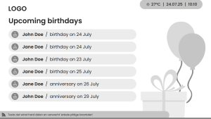 Internal Communication - Birthdays Layout 2 - digital signage template